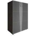 Шкаф книжный средний со стеклом без топа Рива YALTA LT-ST 2.4 Суар Темный