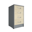 Тумба приставная с замком Рива Riva А.ТП-4F-S Клен/Металлик