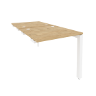 Стол-приставка двойной на П-образном м/к к опорным элем. Рива ONIX O.MP-D.SPR-0.8 Тиквуд Светлый/Белый