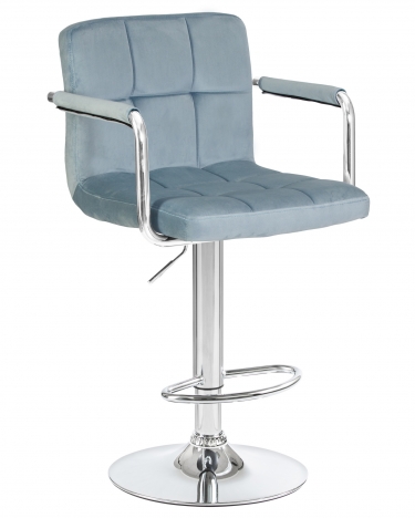 Стул барный DOBRIN DOBRIN KRUGER ARM Пудрово-голубой велюр MJ9-74