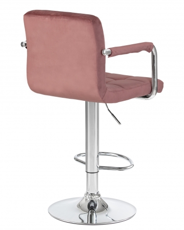 Стул барный DOBRIN DOBRIN KRUGER ARM Пудрово-розовый велюр MJ9-32