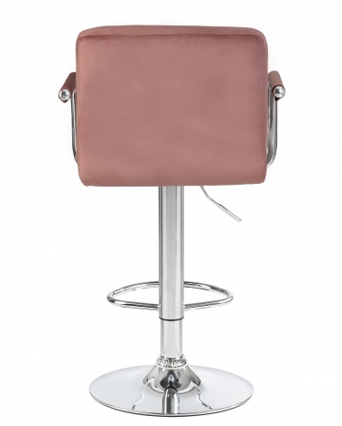Стул барный DOBRIN DOBRIN KRUGER ARM Пудрово-розовый велюр MJ9-32