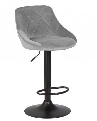 Стул барный DOBRIN DOBRIN LOGAN BLACK Серый велюр MJ9-75