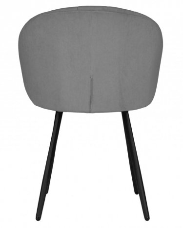 Стул обеденный DOBRIN DOBRIN NAOMI ЭМАЛЬ ЧЕРНЫЙ МУАР велюр Catania Stone