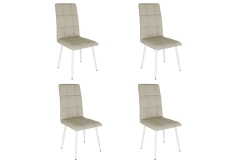 Набор стульев Турин 4 шт. CHS.N.02 светло-серый экокожа/белый