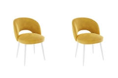 Набор стульев Моли 2 шт. CHS.N.04 желтый велюр/белый