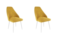 Набор стульев Милан 2 шт. CHS.N.05 желтый велюр/белый
