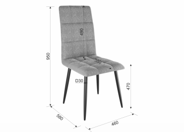 Набор стульев Мебельсон Турин 2 4 шт. CHS.N.03 индиго велюр/черный