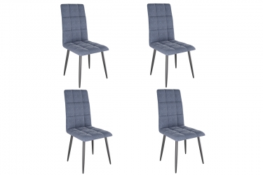 Набор стульев Мебельсон Турин 2 4 шт. CHS.N.03 индиго велюр/черный