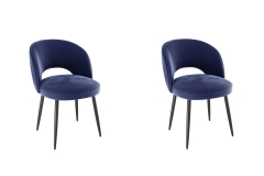 Набор стульев Моли 2 шт. CHS.N.04 синий велюр/черный