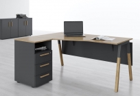 Комплект офисной мебели Forta 3 Черный графит Дуб Гамильтон