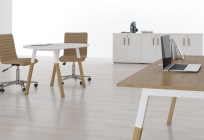 Комплект офисной мебели Forta 4 Белый премиум Дуб Гамильтон