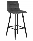Стул барный DOBRIN DOBRIN NICOLE черные матовые ножки, темно-серый велюр 108-91
