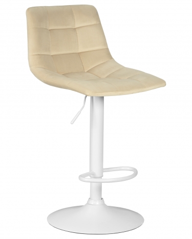 Стул барный DOBRIN DOBRIN TAILOR WHITE бежевый велюр MJ9-10