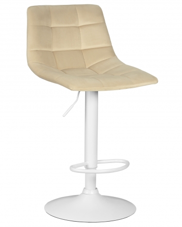 Стул барный DOBRIN DOBRIN TAILOR WHITE бежевый велюр MJ9-10