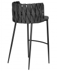Стул барный DOBRIN DOBRIN AMELIA серая ткань F-48, темно-серый винтажный PU MF-12