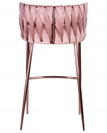 Стул барный DOBRIN DOBRIN EMMA ROSE GOLD розовый велюр VF-10