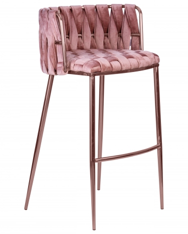Стул барный DOBRIN DOBRIN EMMA ROSE GOLD розовый велюр VF-10