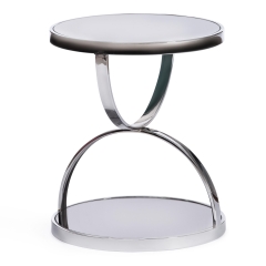 Кофейный столик GROTTO mod. 9157 металл/дымчатое стекло, 42 х 42 х 50 см, хром