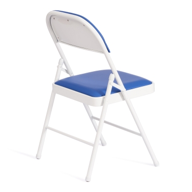 Стул складной Tetchair FOLDER mod. 3022G каркас металл, сиденье/спинка экокожа, 46.5 х 47.5 х 79 см, blue синий / white белый