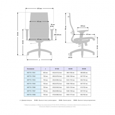 Кресло офисное Метта МЕТТА Комплект 10/2D, Основание 17831 Комплект 1 Серое