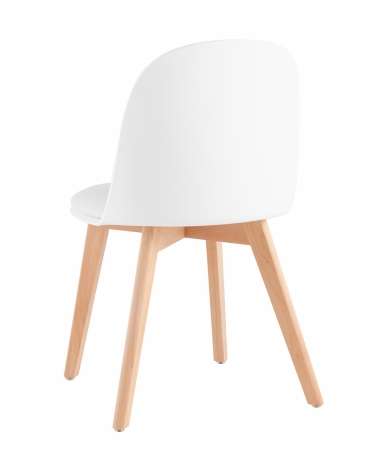 Стул Stool Group Fog с подушкой Белый деревянные ножки