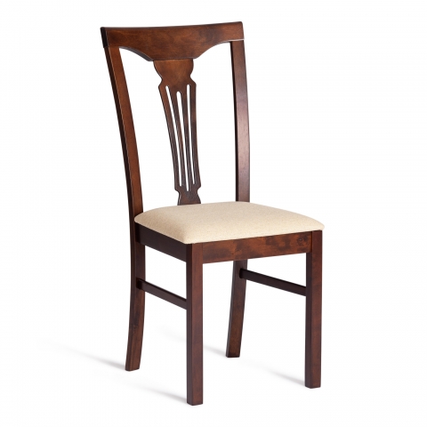 Стул Tetchair Афродита/ Aphrodite дерево гевея, 46х54х99см, Espresso дуб в красноту, ткань кремовая с рисунком А04