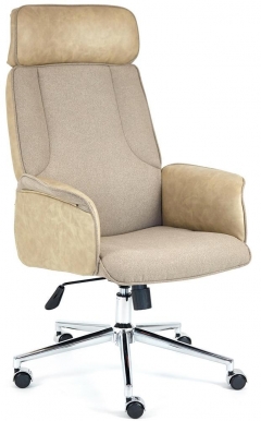Кресло CHARM экошерсть/кож/зам, коричневый/бежевый, 4203