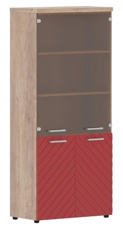 Шкаф комбинированный с топом Torr LUX TLHC 85.2 Дуб Каньон Красный