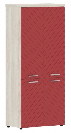 Шкаф с глухими средними и малыми дверьми Torr LUX TLHC 85.3 Сосна Эдмонд Красный