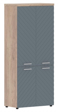 Шкаф с глухими средними и малыми дверьми Torr LUX TLHC 85.3 Дуб Каньон Серо-голубой