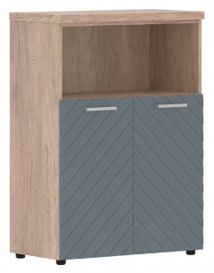 Шкаф с глухими малыми дверьми и топом Torr LUX TLMC 85.3 Дуб Каньон Серо-голубой