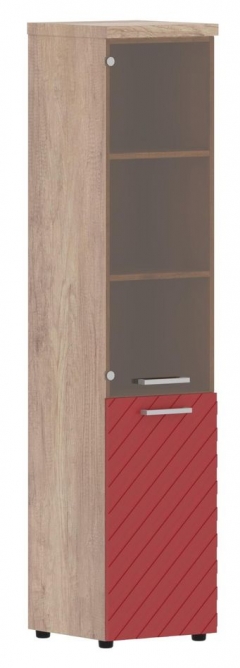 Шкаф колонка комбинированная с топом левый Torr LUX TLHC 42.2 L Дуб Каньон Красный