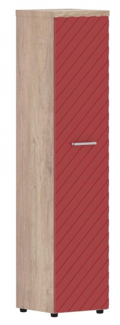 Шкаф колонка с глухой дверью и топом Torr LUX TLHC 42.1 Дуб Каньон Красный