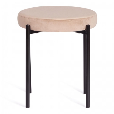 Табурет Tetchair REVO mod. 7034 ткань/металл, 44 х 44 х 47 см, бежевый barkhat 5/черный