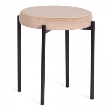 Табурет Tetchair REVO mod. 7034 ткань/металл, 44 х 44 х 47 см, бежевый barkhat 5/черный