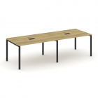 Стол переговорный 2 столешницы Рива CONCEPT CN.PRG-023 Дуб Винченцо Черный