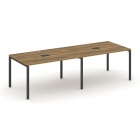 Стол переговорный 2 столешницы Рива CONCEPT CN.PRG-024 Сандал Янтарный Антрацит