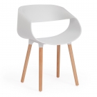 Стул Tetchair QXX mod. C1058-1 пластик/дерево, 60 х 53 х 81 см, White Белый 70029/ натуральный