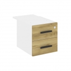 Тумба подвесная с двумя ящиками Рива CONCEPT CN.PT-004 B/W Дуб Винченцо Белый бриллиант Черный