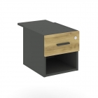 Тумба подвесная с ящиком и нишей Рива CONCEPT CN.PT-005 B/W Дуб Винченцо Антрацит