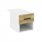 Тумба подвесная с ящиком и нишей Рива CONCEPT CN.PT-005 B/W Дуб Винченцо Белый бриллиант Черный