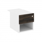 Тумба подвесная с ящиком и нишей Рива CONCEPT CN.PT-005 B/W Дуб Мали Белый бриллиант Черный