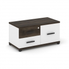 Тумба приставная сервисная Рива CONCEPT CN.TSR-001 B/W Дуб Мали Белый бриллиант Черный
