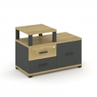 Тумба приставная сервисная с надставкой узкой Рива CONCEPT CN.TSR-002 B/W Дуб Винченцо Антрацит