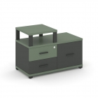 Тумба приставная сервисная с надставкой узкой Рива CONCEPT CN.TSR-002 B/W Кобо Антрацит