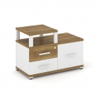 Тумба приставная сервисная с надставкой узкой Рива CONCEPT CN.TSR-002 B/W Сандал Янтарный Белый бриллиант Белый