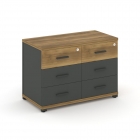 Тумба приставная сервисная с надставкой широкой Рива CONCEPT CN.TSR-003 B/W Сандал Янтарный Антрацит