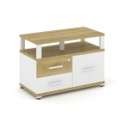 Тумба приставная сервисная с надставкой широкой Рива CONCEPT CN.TSR-003 B/W Дуб Винченцо Белый бриллиант Белый