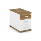 Тумба опорная приставная с 3-мя ящиками Рива CONCEPT CN.TGO-001 B/W Сандал Янтарный Белый бриллиант Белый